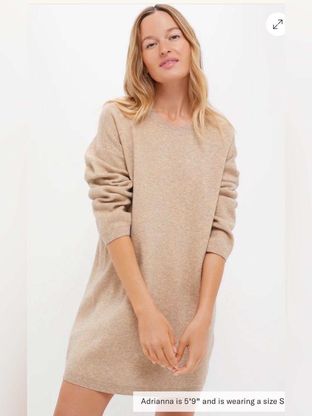 Pomander Place Sandalwood Vivianne Crewneck Sweater Dress Long Sleeve Pull Over